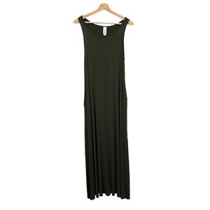 Loving People Sleeveless Olive Green Maxi Dress Size Small